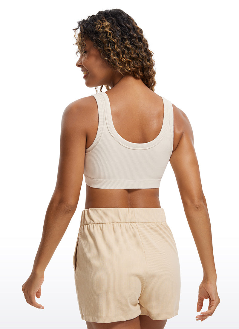 Ribbed U Back Sports Bra