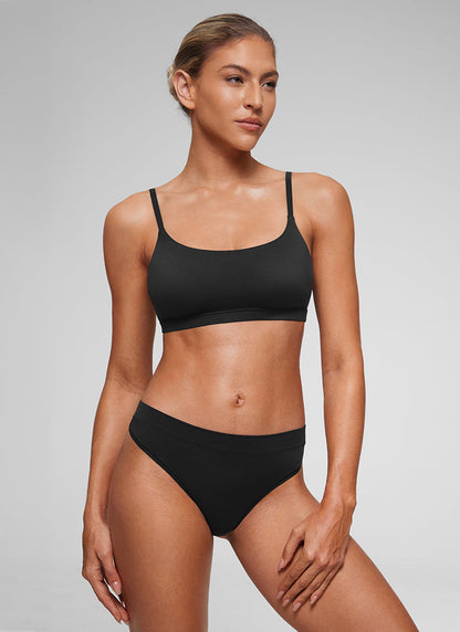 Softhold Double Lined Scoop Neck Bralettes Adjustable