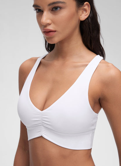 Butterluxe V Neck Ruched Longline Bras