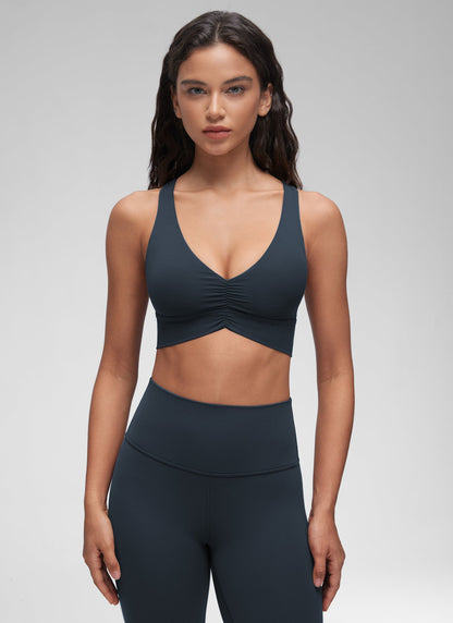 Butterluxe V Neck Ruched Longline Bras