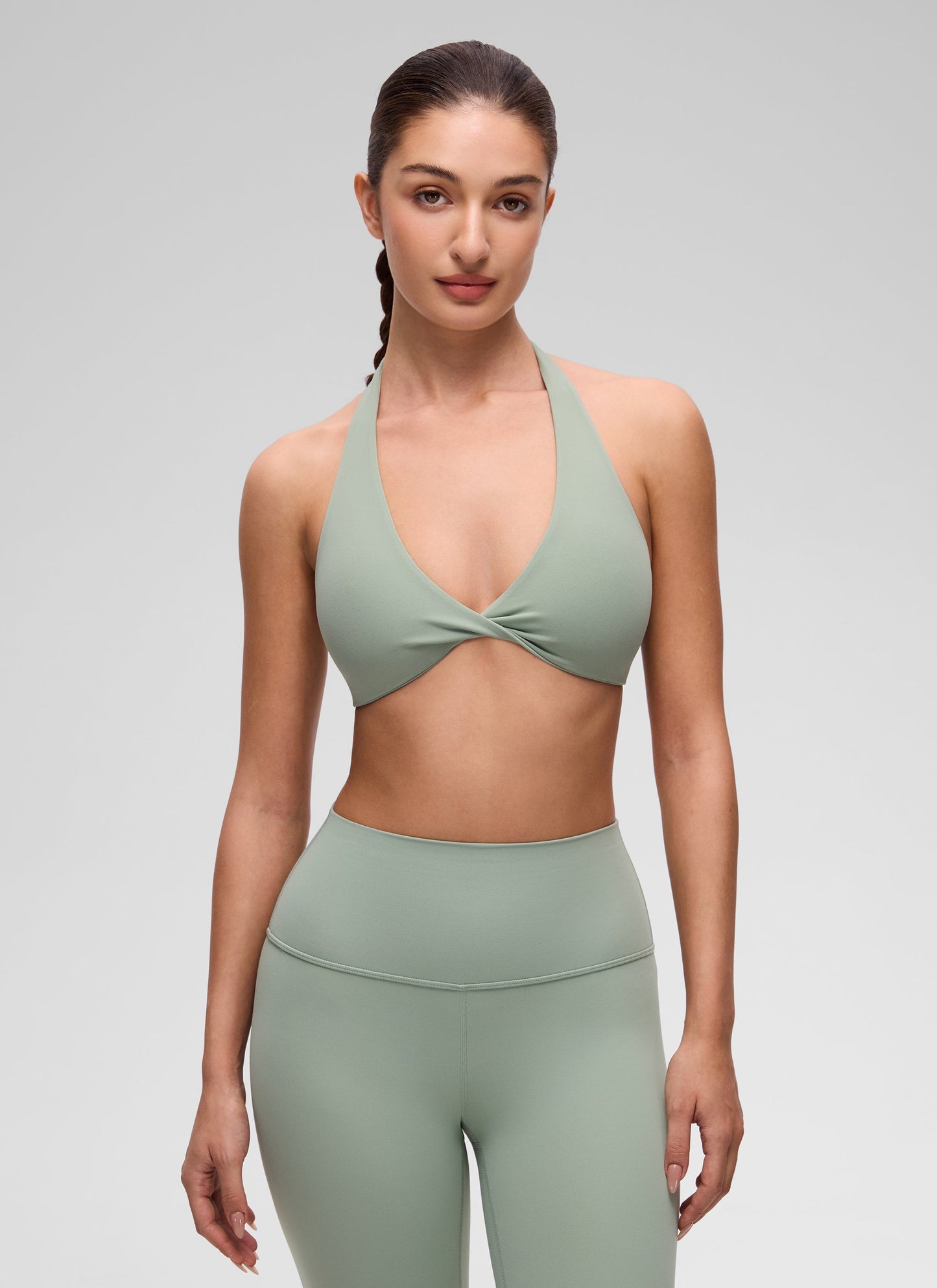 Butterluxe Double Lined Twist Halter Sports Bra
