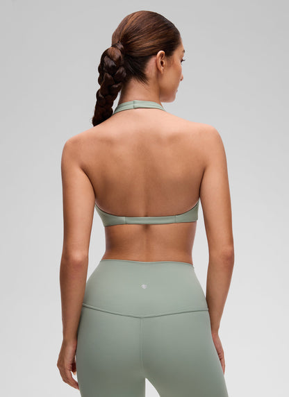 Butterluxe Double Lined Twist Halter Sports Bra