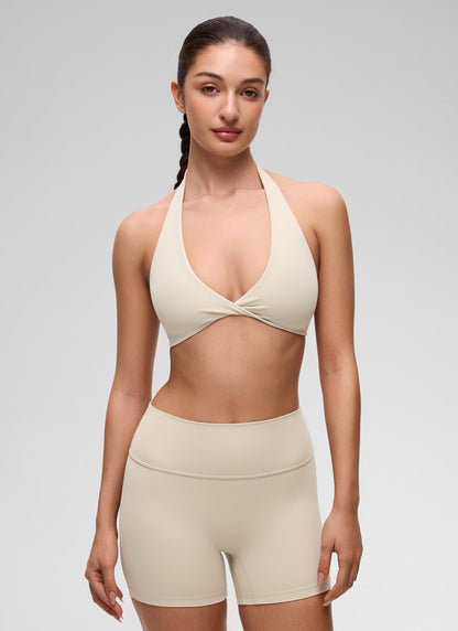 Butterluxe Double Lined Twist Halter Sports Bra