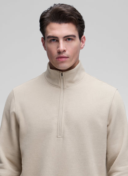 Fleece Lined Half Zip Sweatshirts Mock Neck