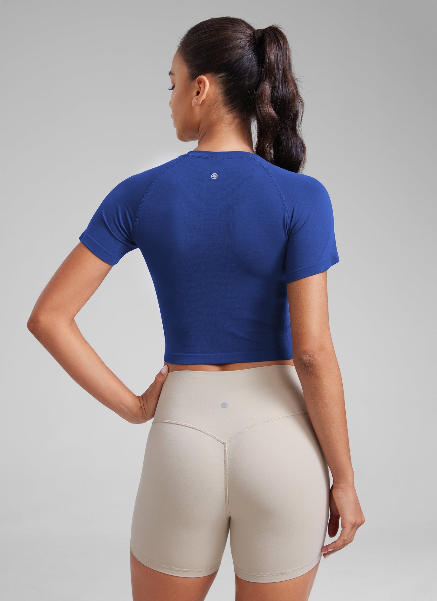 Seamless Crew Neck Cropped Short Sleeve