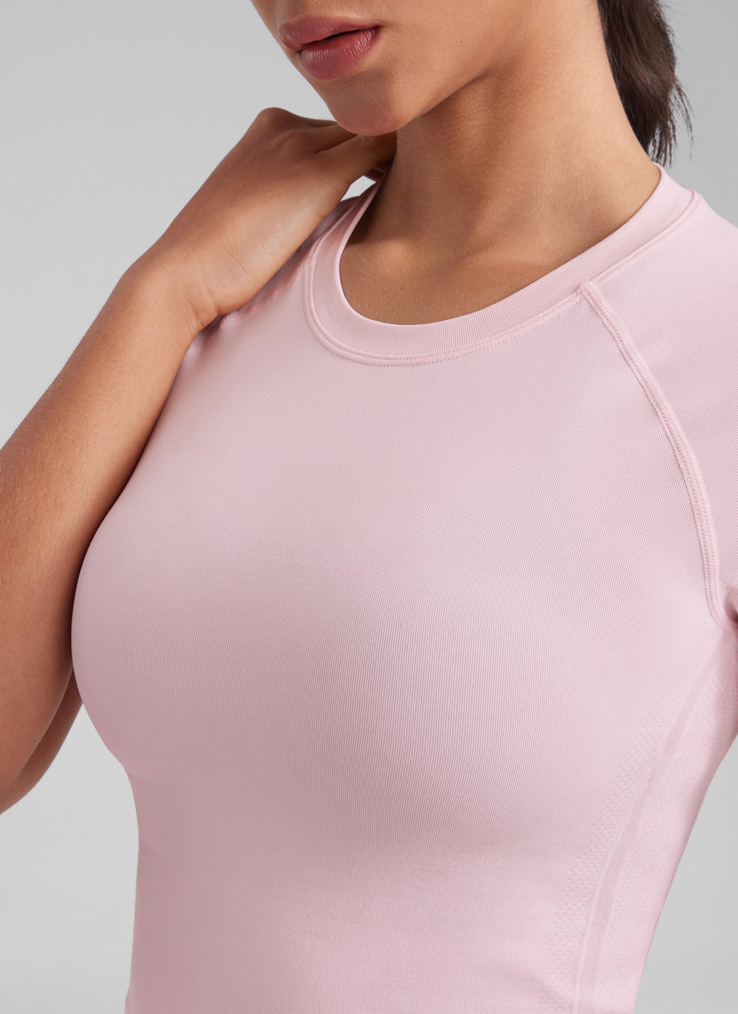 Seamless Crew Neck Cropped Short Sleeve