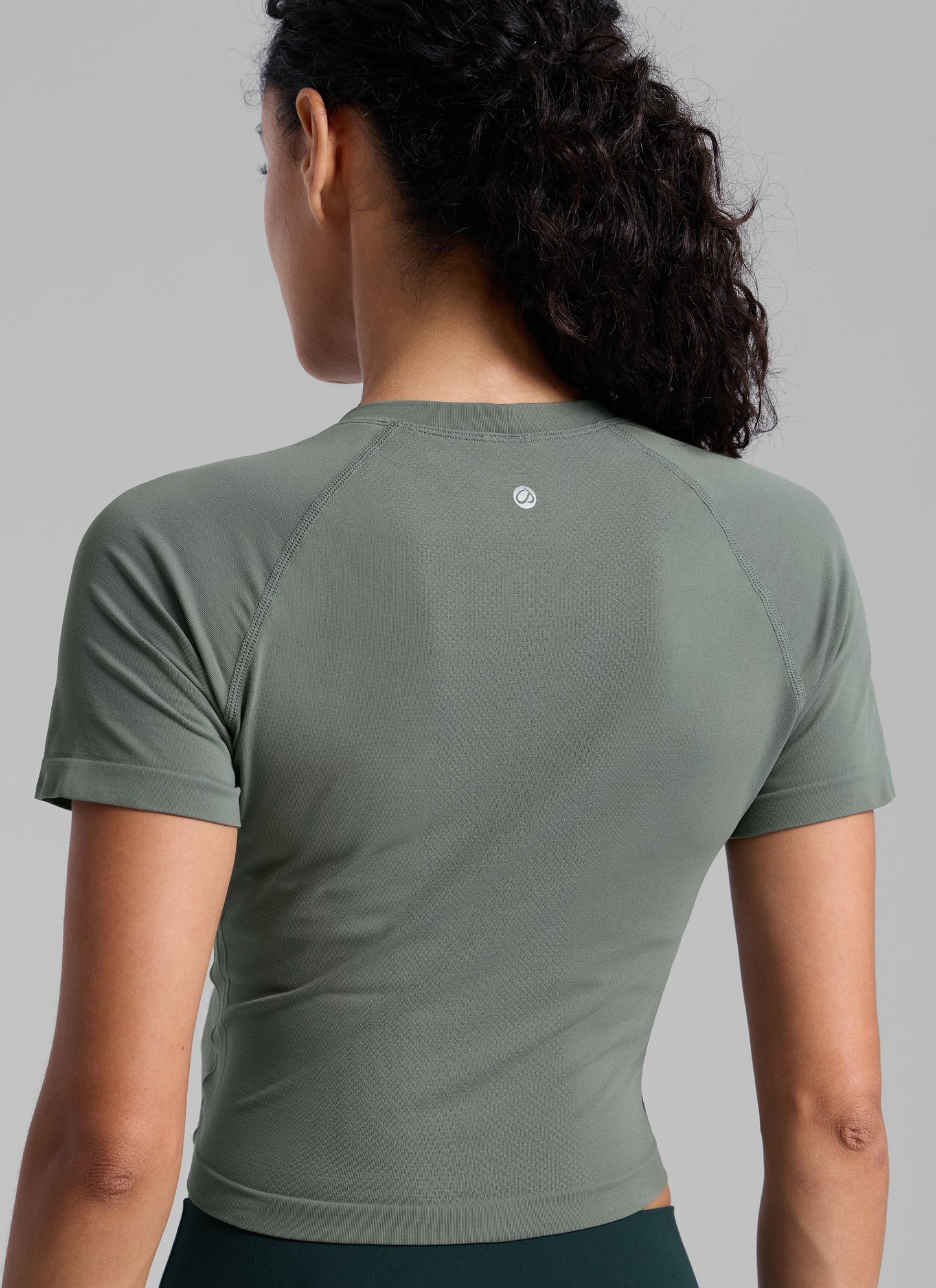 Seamless Crew Neck Cropped Short Sleeve