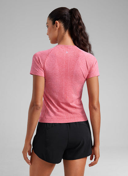 Seamless Waist Length Crewneck Short Sleeve