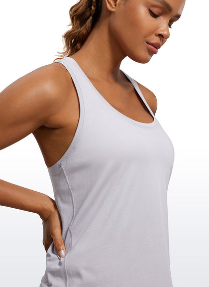 Pima Cotton Hip Length Racerback Tank