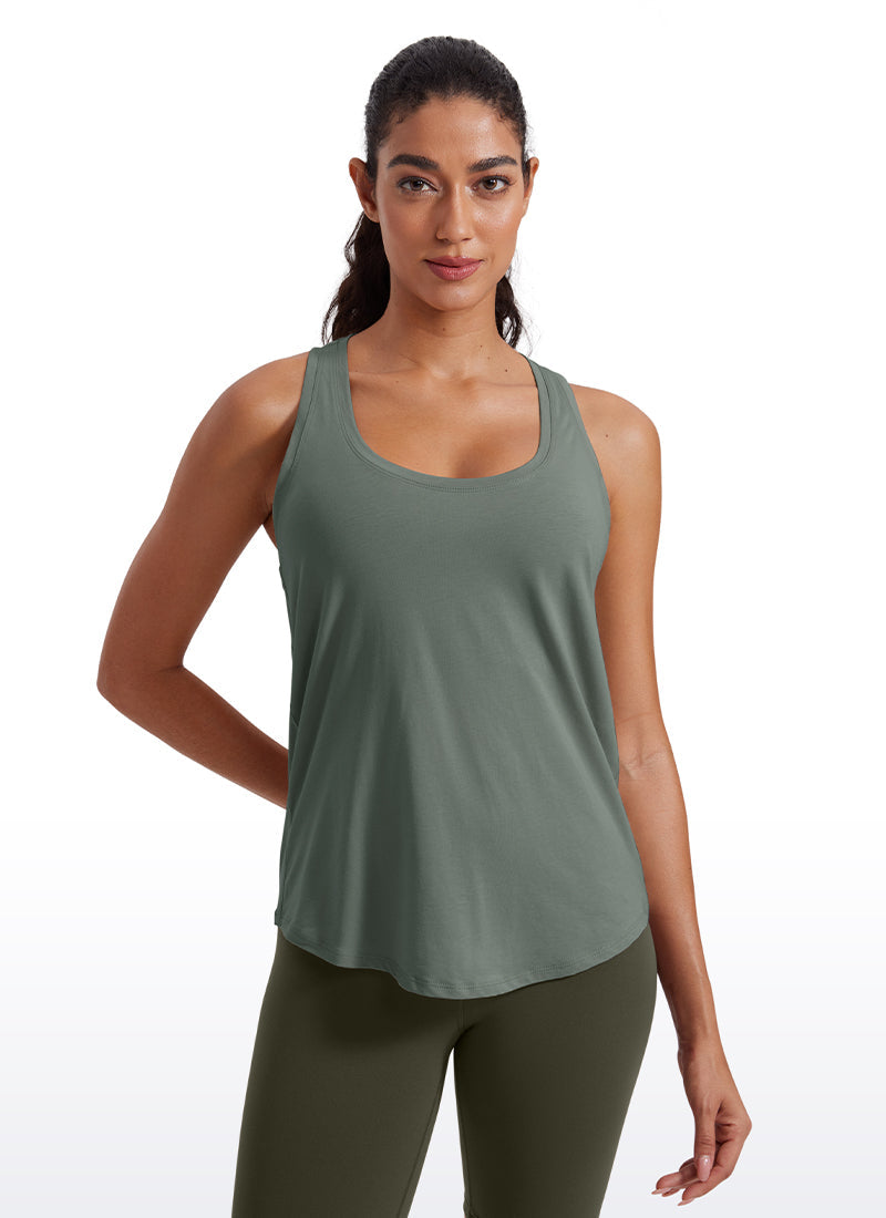 Pima Cotton Hip Length Racerback Tank