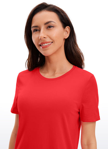 Pima Cotton Round Neck Short Sleeve