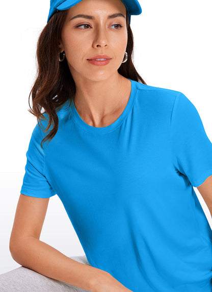 Pima Cotton Round Neck Short Sleeve
