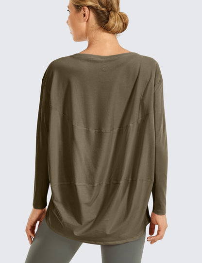 Pima Cotton Boat Neck Long Sleeve