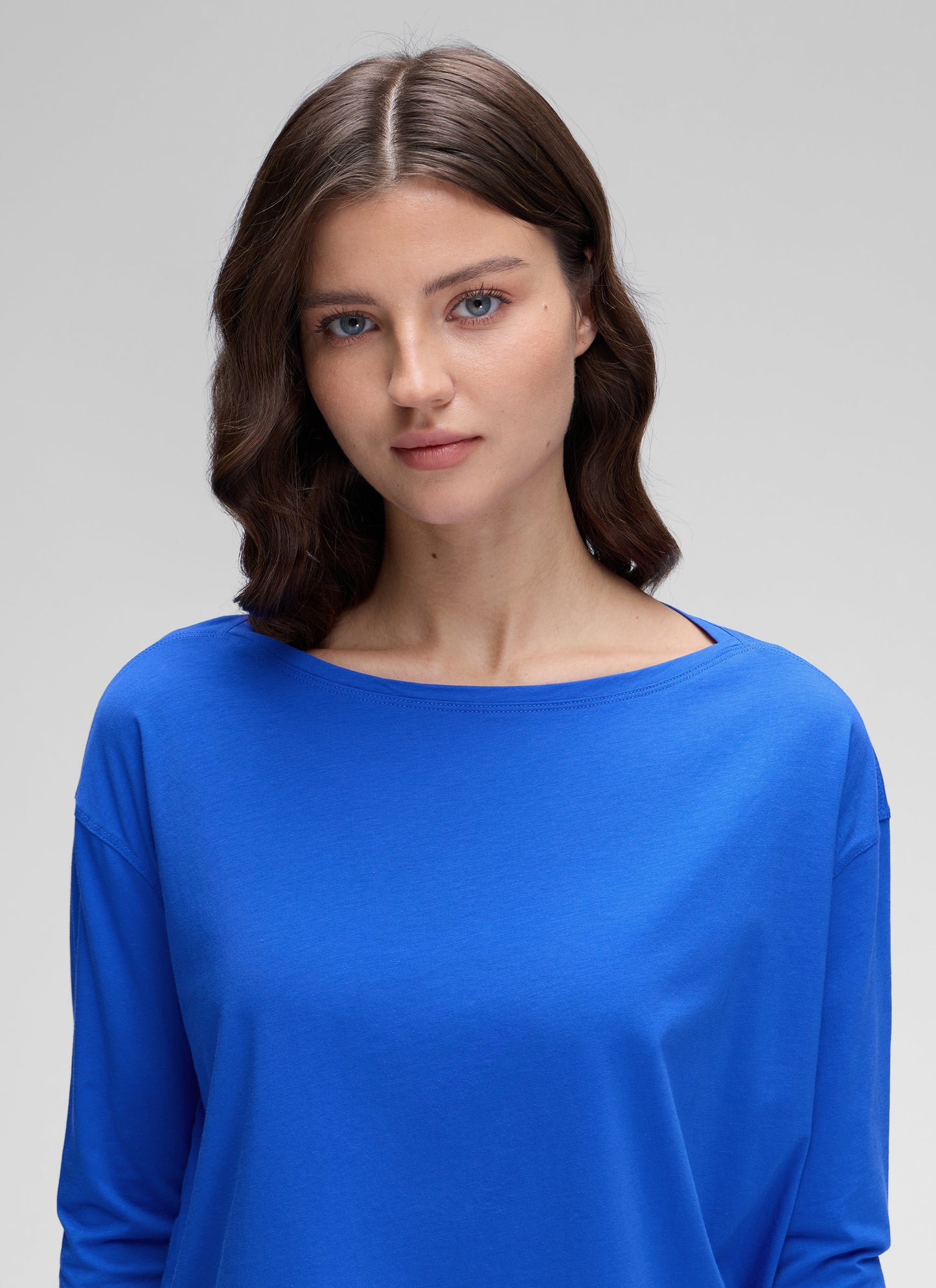 Pima Cotton Boat Neck Long Sleeve