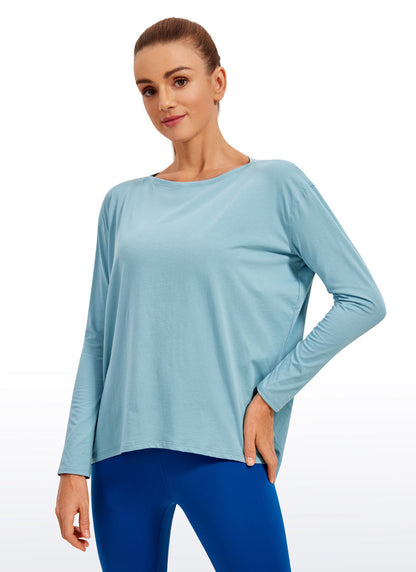 Pima Cotton Boat Neck Long Sleeve