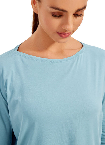 Pima Cotton Boat Neck Long Sleeve