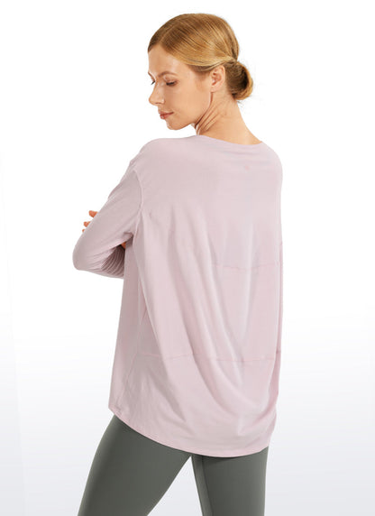 Pima Cotton Boat Neck Long Sleeve