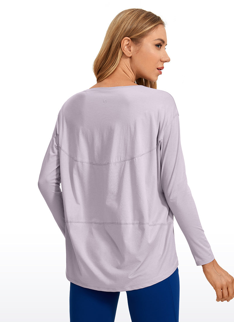 Pima Cotton Boat Neck Long Sleeve