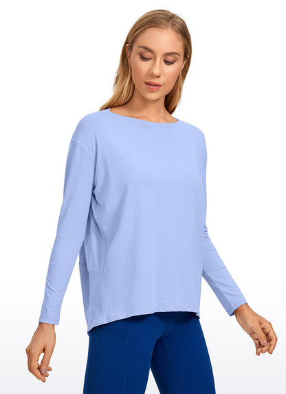Pima Cotton Boat Neck Long Sleeve