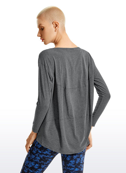 Pima Cotton Boat Neck Long Sleeve