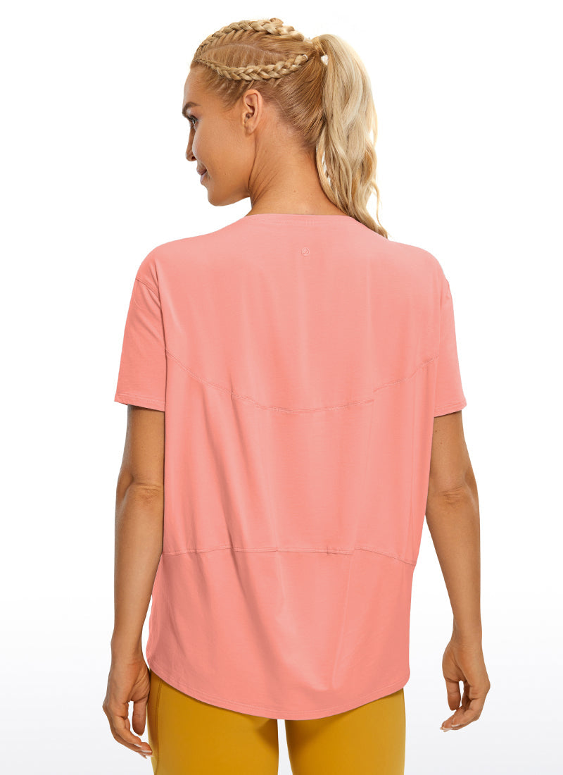 Pima Cotton Boat Neck Short Sleeve