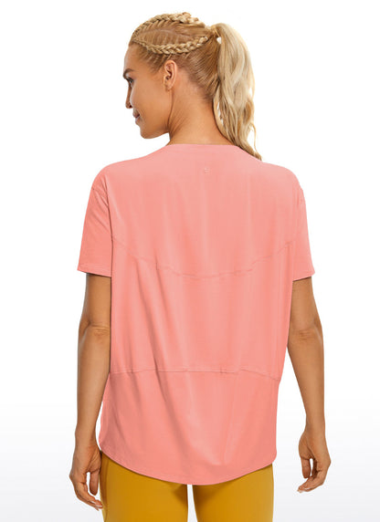 Pima Cotton Boat Neck Short Sleeve