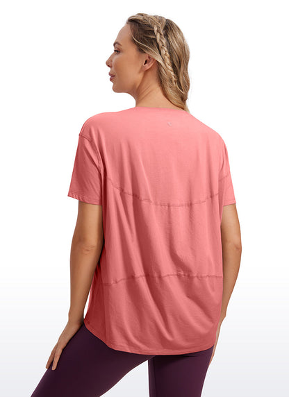 Pima Cotton Boat Neck Short Sleeve