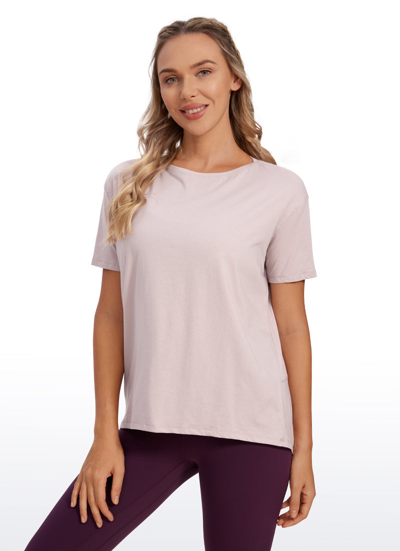 Pima Cotton Boat Neck Short Sleeve