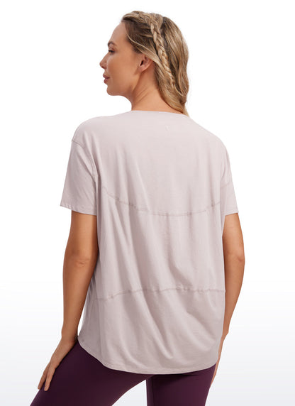 Pima Cotton Boat Neck Short Sleeve