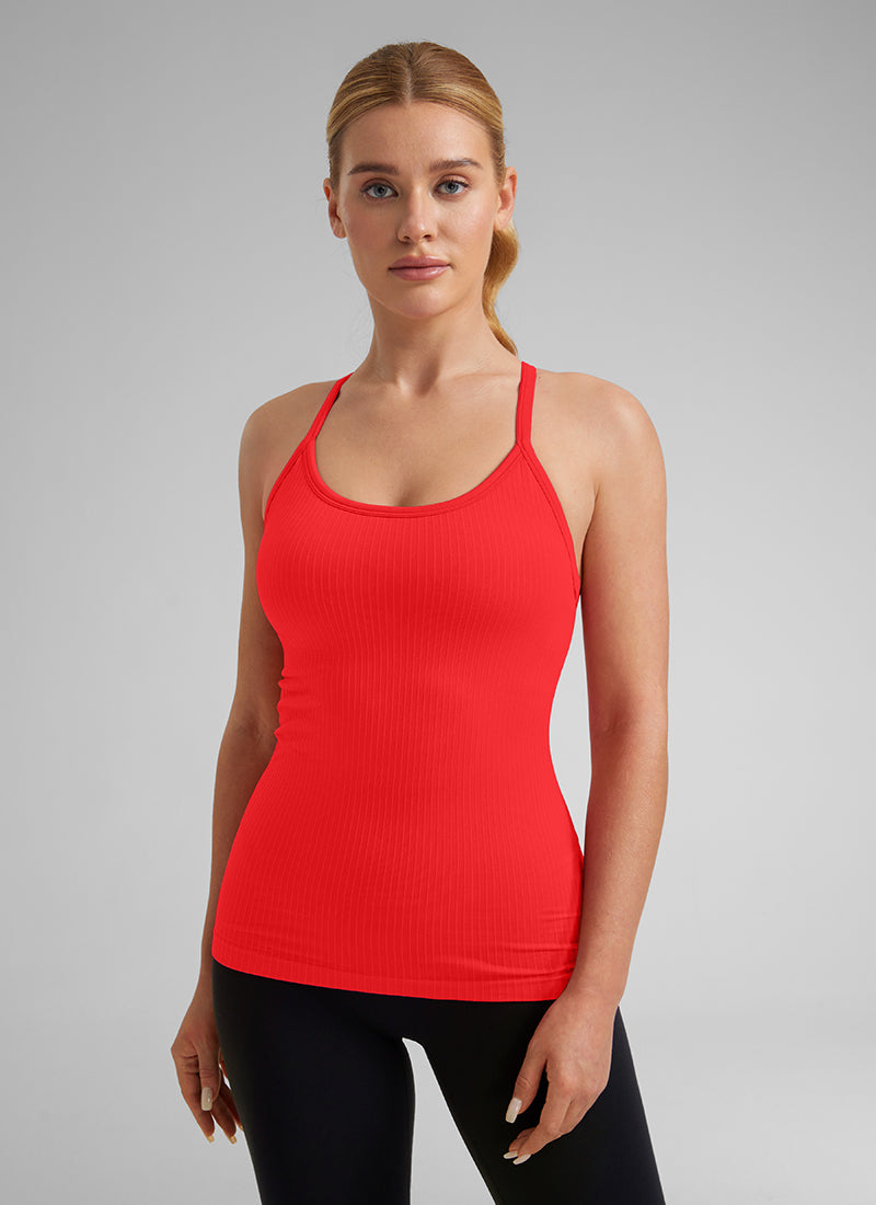 Speedy Seamless Built in Bra Pure color Tank