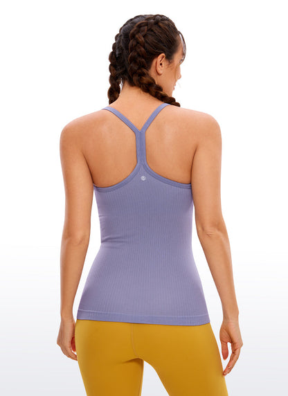 Speedy Seamless Built in Bra Pure color Tank