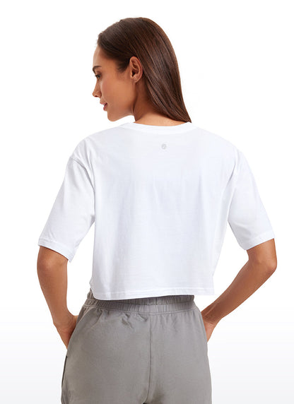 Pima Cotton Cropped Short Sleeve