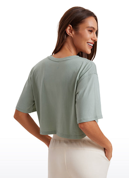 Pima Cotton Cropped Short Sleeve
