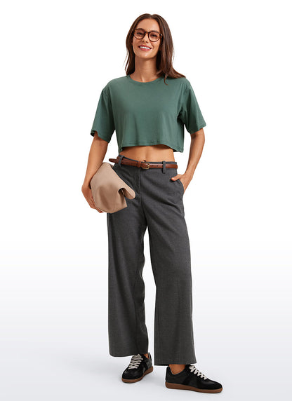 Pima Cotton Cropped Short Sleeve