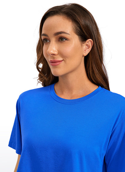 Pima Cotton Cropped Short Sleeve