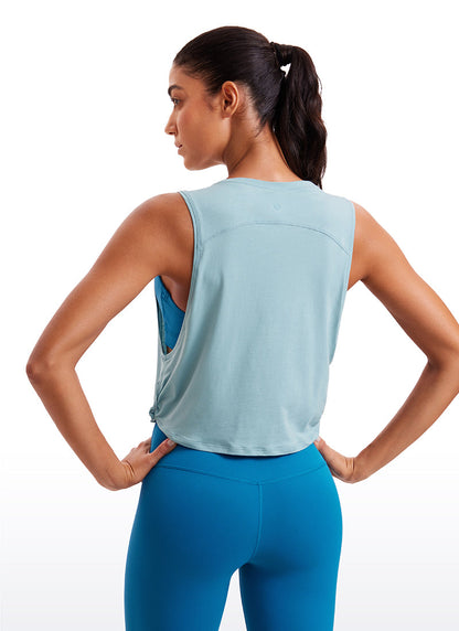 Pima Cotton Crop Deep Armhole Tank