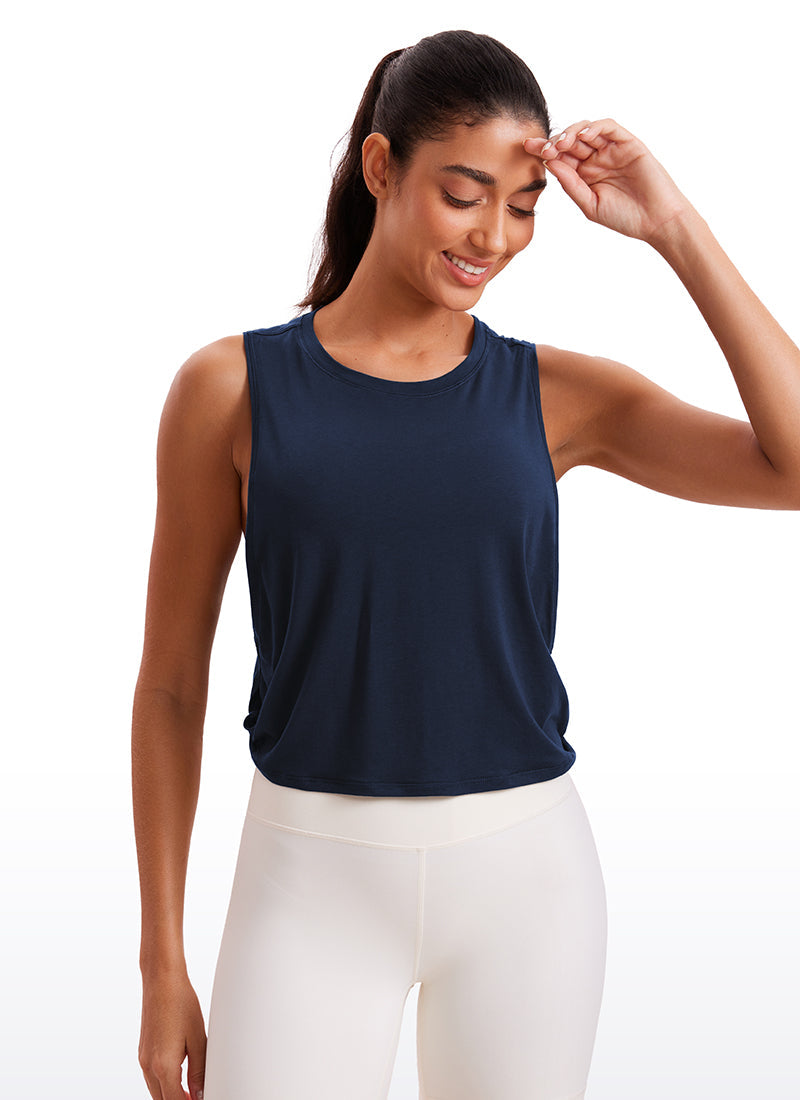 Pima Cotton Crop Deep Armhole Tank
