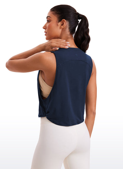 Pima Cotton Crop Deep Armhole Tank