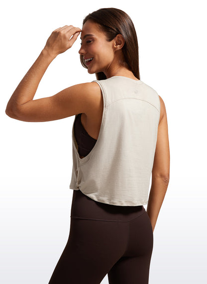 Pima Cotton Crop Deep Armhole Tank