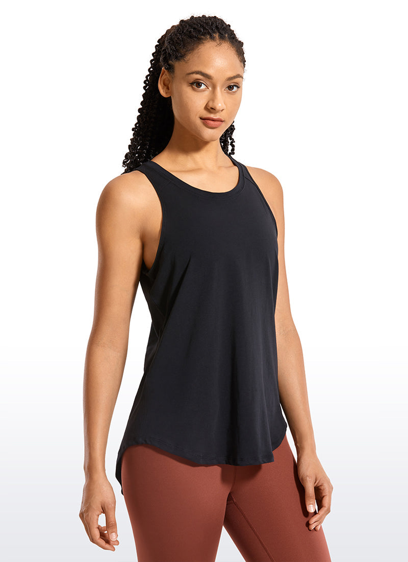 Pima Cotton Split Open Back Tank