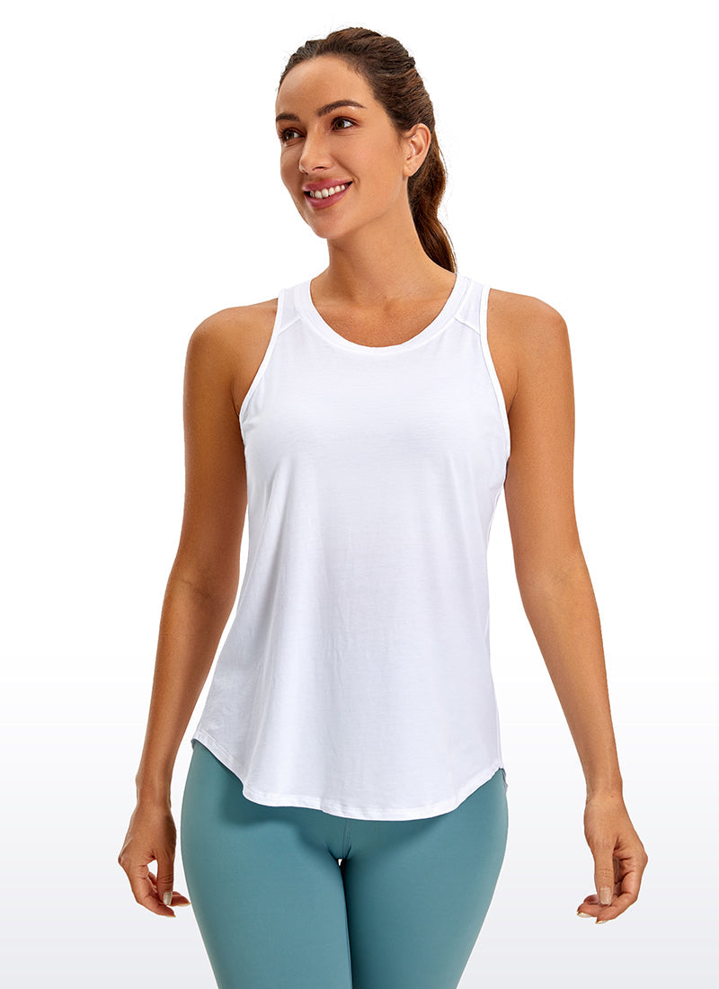 Pima Cotton Split Open Back Tank