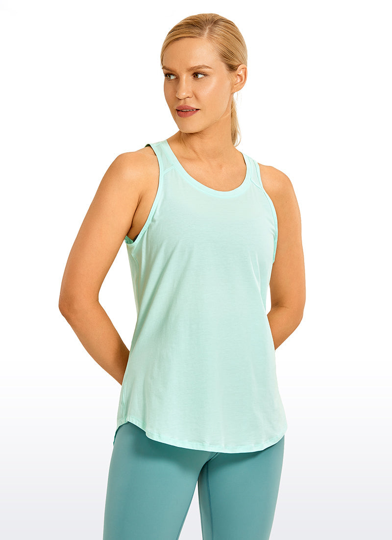 Pima Cotton Split Open Back Tank