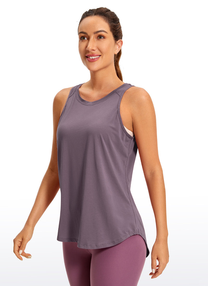Pima Cotton Split Open Back Tank
