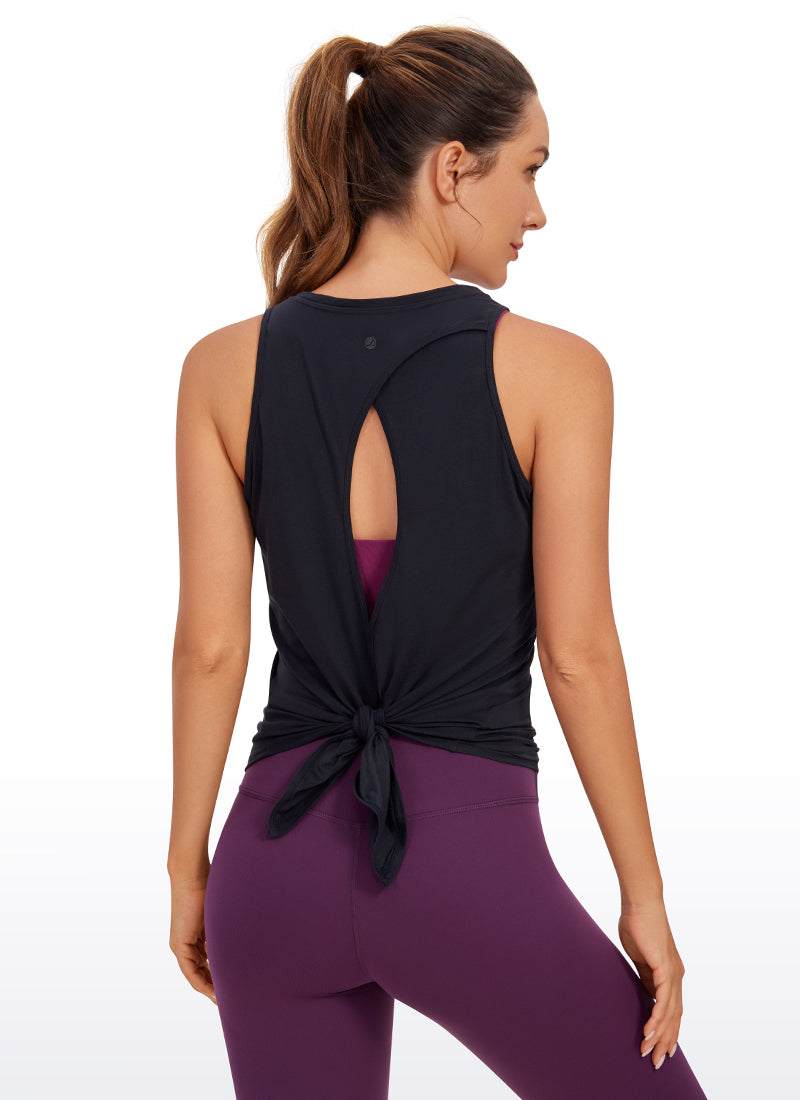 Pima Cotton Split Open Back Tank