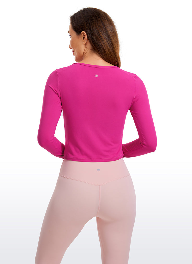 Brushed Thumbhole Cropped Long Sleeve