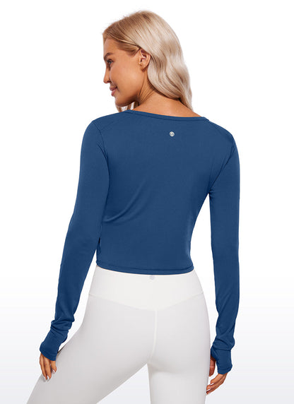 Brushed Thumbhole Cropped Long Sleeve