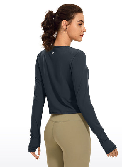 Brushed Thumbhole Cropped Long Sleeve