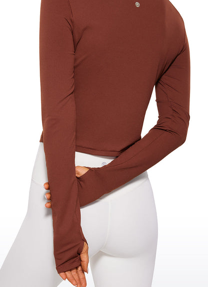 Brushed Thumbhole Cropped Long Sleeve