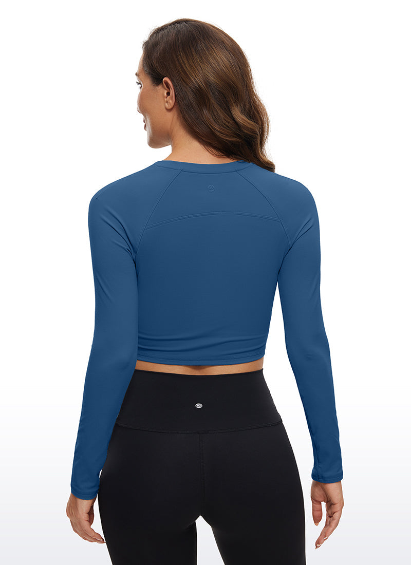 Brushed High Neck Cropped Long Sleeve
