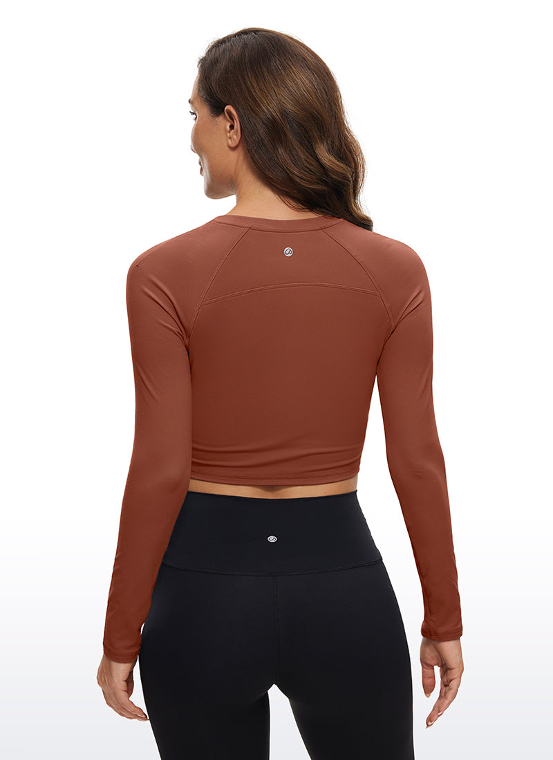 Brushed High Neck Cropped Long Sleeve